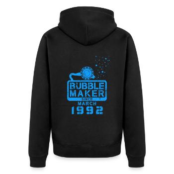 Diver Birthday Bubblemaker since March 1992 - Unisex Premium Organic Zip Hoodie - black - Back - Nico (187cm)