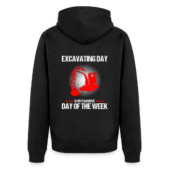 Excavator backing excavators for excavator operators - Unisex Premium Organic Zip Hoodie - black - Back - Nico (187cm)