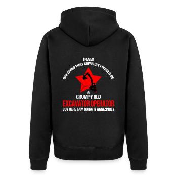 Excavator driver for excavator reverse drivers - Unisex Premium Organic Zip Hoodie - black - Back - Nico (187cm)