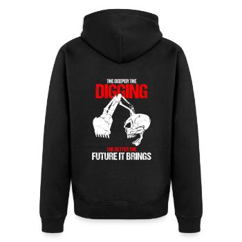 Pelles pour opérateurs de machinerie lourde - Veste à capuche bio Premium Unisexe - noir - Dos - Nico (187cm)