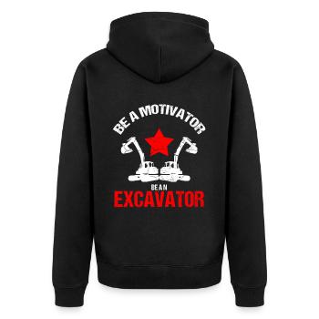 Excavator for excavator operator - Unisex Premium Organic Zip Hoodie - black - Back - Nico (187cm)