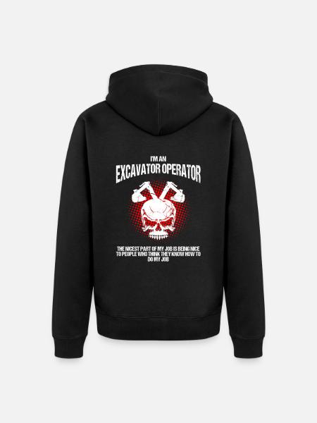 Baggerführer für Bagger Sandbagger - Unisex Premium Bio Zip Hoodie - Schwarz