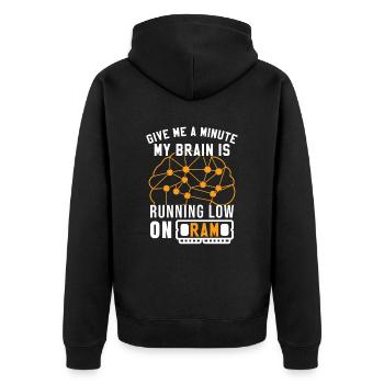 Funny Software Developer Coding Programming - Unisex Premium Organic Zip Hoodie - black - Back - Nico (187cm)
