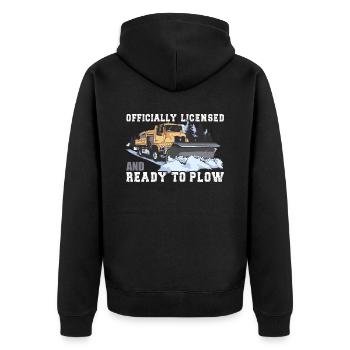 Snow Plow Driver Officially Licensed - Unisex Premium Organic Zip Hoodie - black - Back - Nico (187cm)