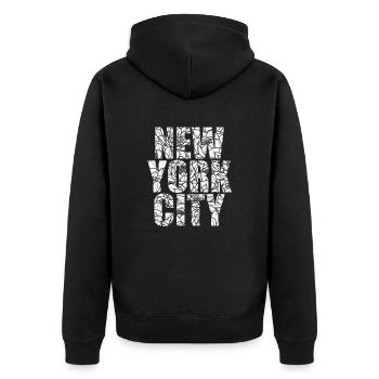 New York City USA Amerika Bundesstaat - Unisex Premium Bio Zip Hoodie - Schwarz - Hinten - Nico (187cm)