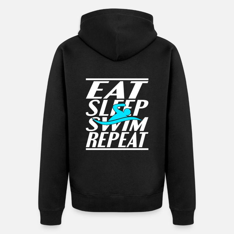 Manger Dormir Natation - Veste à capuche bio Premium Unisexe - noir