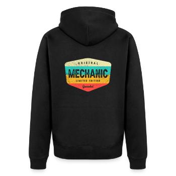 Mechanic Funny Job Title Profession - Unisex Premium Organic Zip Hoodie - black - Back - Nico (187cm)
