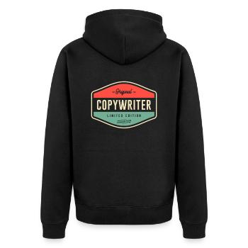 Copywriter Funny Job Title Profession - Unisex Premium Organic Zip Hoodie - black - Back - Nico (187cm)