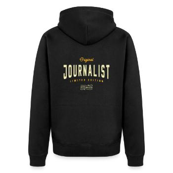 Journalist Funny Job Title Profession - Unisex Premium Organic Zip Hoodie - black - Back - Nico (187cm)