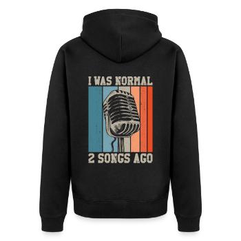 Karaoke Singer Retro Vintage I Was - Unisex Premium Bio Zip Hoodie - Schwarz - Hinten - Nico (187cm)