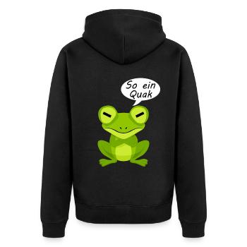 Frosch Frösche - Unisex Premium Bio Zip Hoodie - Schwarz - Hinten - Nico (187cm)