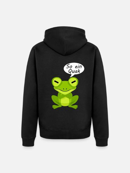 Frosch Frösche - Unisex Premium Bio Zip Hoodie - Schwarz