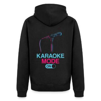 Karaoke Singer Karaoke Mode On - Unisex Premium Bio Zip Hoodie - Schwarz - Hinten - Nico (187cm)