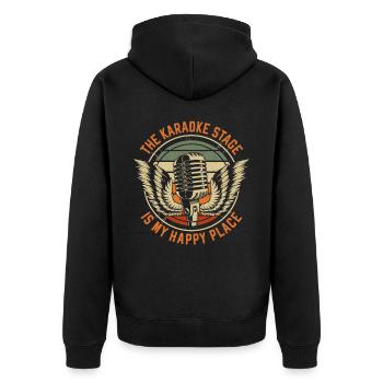 Karaoke Singer Retro Vintage The - Unisex Premium Bio Zip Hoodie - Schwarz - Hinten - Nico (187cm)