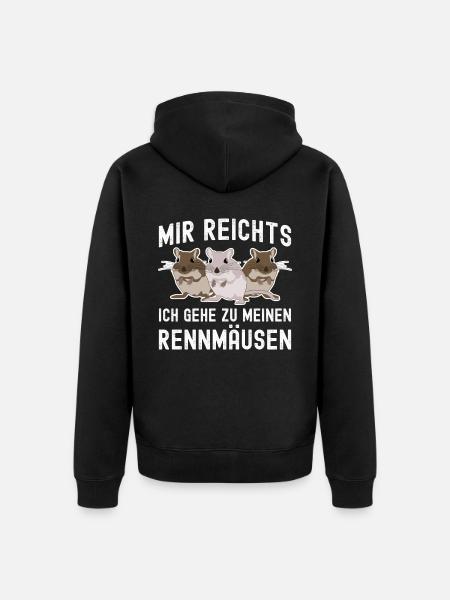 Rennmaus Rennmäuse - Unisex Premium Bio Zip Hoodie - Schwarz