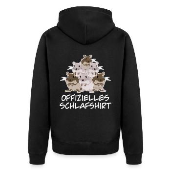 Rennmaus Schlafshirt Rennmäuse - Unisex Premium Bio Zip Hoodie - Schwarz - Hinten - Nico (187cm)