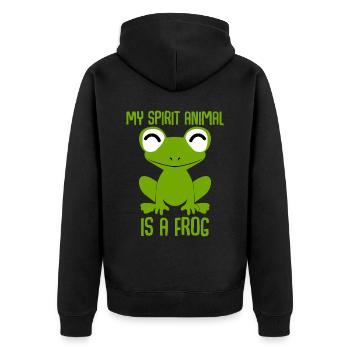 Frosch niedliche Frösche - Unisex Premium Bio Zip Hoodie - Schwarz - Hinten - Nico (187cm)