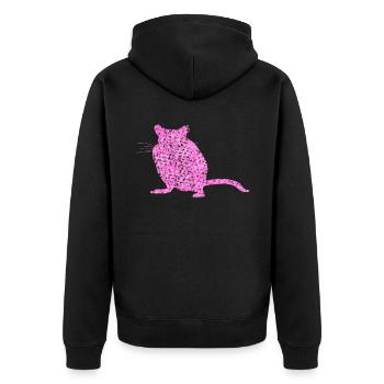 Rennmaus aus Blüten Rennmäuse - Unisex Premium Bio Zip Hoodie - Schwarz - Hinten - Nico (187cm)