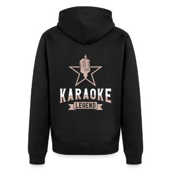 Karaoke Singer Karaoke Legend - Unisex Premium Bio Zip Hoodie - Schwarz - Hinten - Nico (187cm)