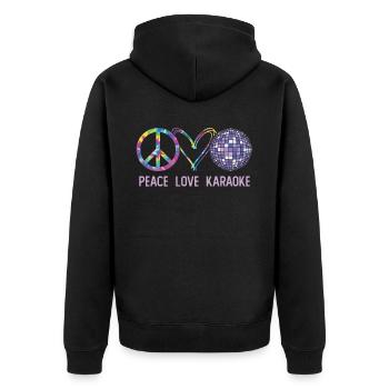 Karaoke Singer Retro Tie Dye Peace - Unisex Premium Organic Zip Hoodie - black - Back - Nico (187cm)