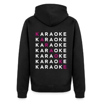 Karaoke Singer Karaoke - Unisex Premium Bio Zip Hoodie - Schwarz - Hinten - Nico (187cm)