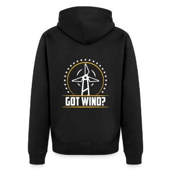 Wind Turbine Tech Got Wind Green Energy Windmill - Unisex Premium Bio Zip Hoodie - Schwarz - Hinten - Nico (187cm)