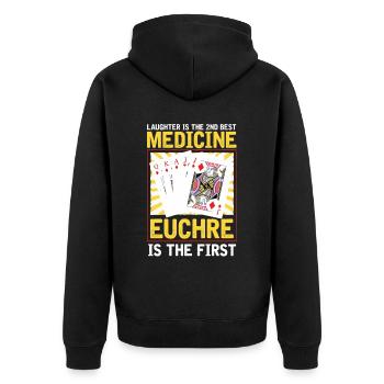 Médecine Euchre - Euchre Player Card Game Euchre - Veste à capuche bio Premium Unisexe - noir - Dos - Nico (187cm)