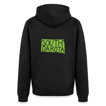 Dakota du Sud Carte Contour USA Amérique - Veste à capuche bio Premium Unisexe - noir - Dos - Nico (187cm)