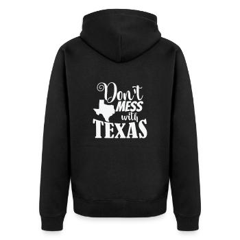 Ne plaisantez pas avec Texas USA Amérique - Veste à capuche bio Premium Unisexe - noir - Dos - Nico (187cm)