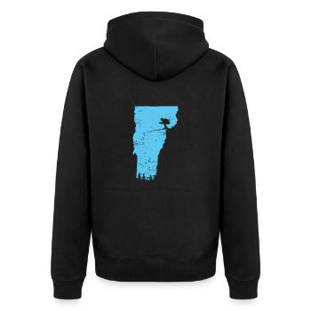 Vermont Carte Contour Ski USA Amérique - Veste à capuche bio Premium Unisexe - noir - Dos - Nico (187cm)