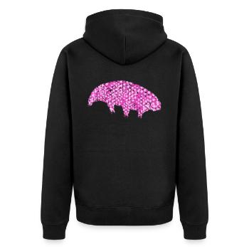 Tardigrade Bärtierchen Wasserbär - Unisex Premium Bio Zip Hoodie - Schwarz - Hinten - Nico (187cm)