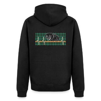 Tardigrade Wasserbär Bärtierchen - Unisex Premium Bio Zip Hoodie - Schwarz - Hinten - Nico (187cm)