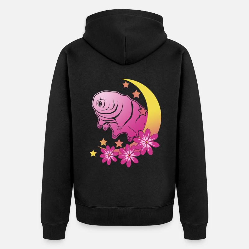Tardigrade Ours d’eau Lune Tardigrades - Veste à capuche bio Premium Unisexe - noir