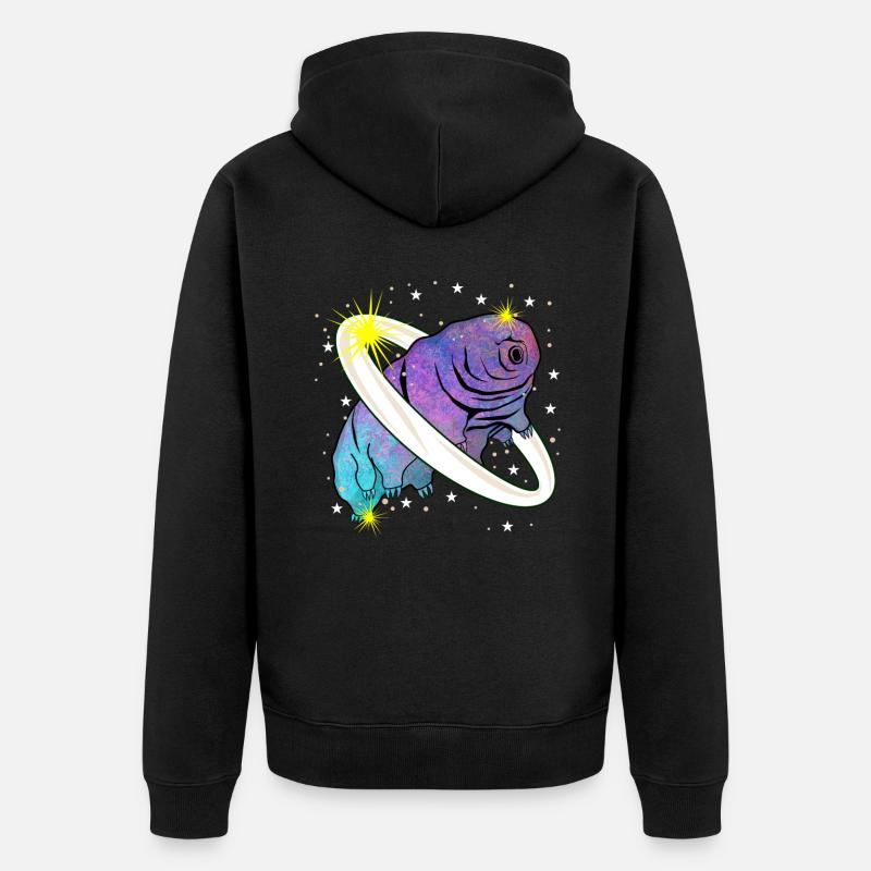 Tardigrade Wasserbär Planet Bärtierchen - Unisex Premium Bio Zip Hoodie - Schwarz