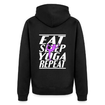 Alimentation Sommeil Yoga - Veste à capuche bio Premium Unisexe - noir - Dos - Nico (187cm)