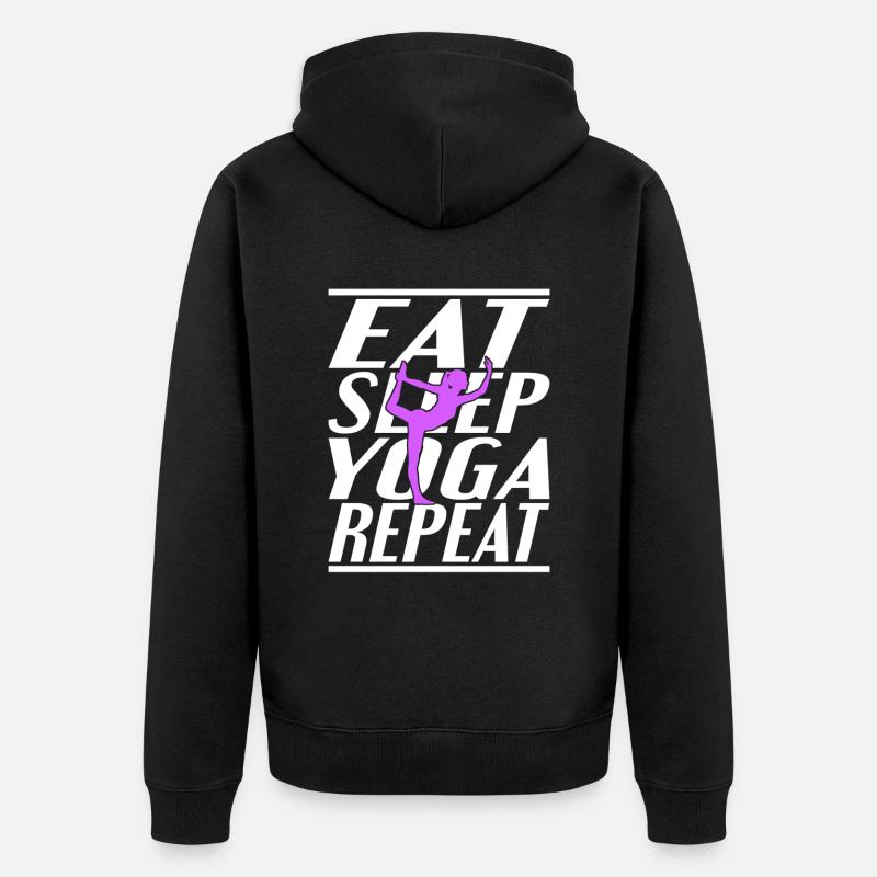 Alimentation Sommeil Yoga - Veste à capuche bio Premium Unisexe - noir