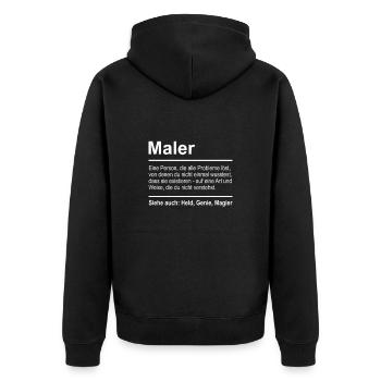 Maler Definition Lustig Spruch Männer Beruf - Unisex Premium Bio Zip Hoodie - Schwarz - Hinten - Nico (187cm)