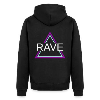 Rave Techno House Party EDM Festival Goa Electro - Veste à capuche bio Premium Unisexe - noir - Dos - Nico (187cm)