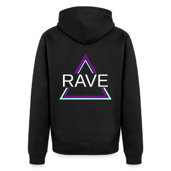 Rave Techno House Party EDM Festival Goa Electro - Veste à capuche bio Premium Unisexe - noir - Dos - Nico (187cm)
