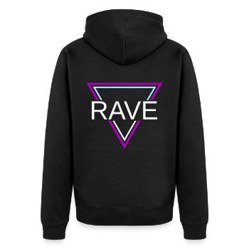 Rave Techno House Party EDM Festival Goa Electro - Unisex Premium Organic Zip Hoodie - black - Back - Nico (187cm)