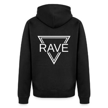 Rave Techno House Party EDM Festival Goa Electro - Unisex Premium Organic Zip Hoodie - black - Back - Nico (187cm)