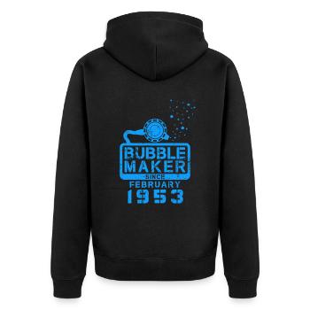 Diver birthday Bubblemaker since February 1953 - Unisex Premium Organic Zip Hoodie - black - Back - Nico (187cm)