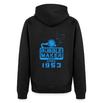 Diver Birthday Bubblemaker since April 1953 - Unisex Premium Organic Zip Hoodie - black - Back - Nico (187cm)