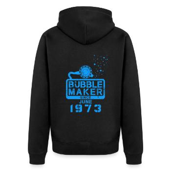 Plongeur Birthday Bubblemaker depuis juin 1973 - Veste à capuche bio Premium Unisexe - noir - Dos - Nico (187cm)