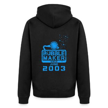 Plongeur Birthday Bubblemaker depuis juin 2003 - Veste à capuche bio Premium Unisexe - noir - Dos - Nico (187cm)