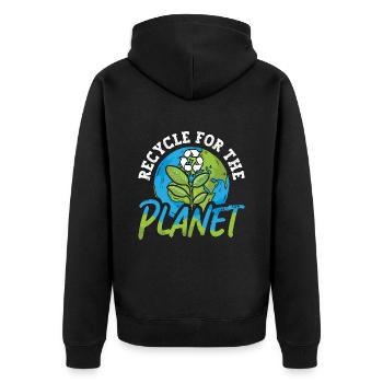 Recyclage du changement climatique pour la planète Terre Mère - Veste à capuche bio Premium Unisexe - noir - Dos - Nico (187cm)