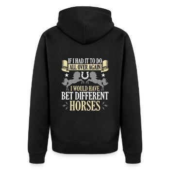 Les courses de chevaux si j’avais à faire partout dans les courses de chevaux - Veste à capuche bio Premium Unisexe - noir - Dos - Nico (187cm)