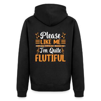 Je suis assez fluide - flûte - Veste à capuche bio Premium Unisexe - noir - Dos - Nico (187cm)