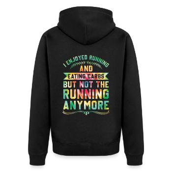 Jogging Saying for Running - Runners - Unisex Premium Organic Zip Hoodie - black - Back - Nico (187cm)