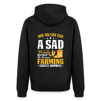 Quota d’agriculteur pour tracteurs agricoles - Veste à capuche bio Premium Unisexe - noir - Dos - Nico (187cm)